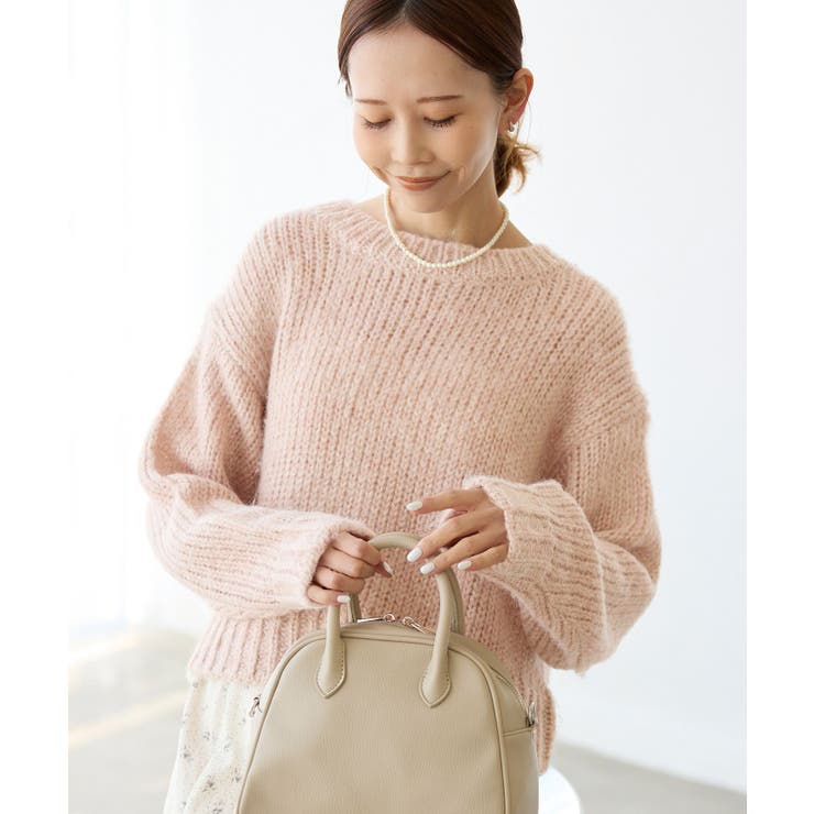 ピンク(63) | ラメリリーショートニットプルオーバー | ROPE' PICNIC