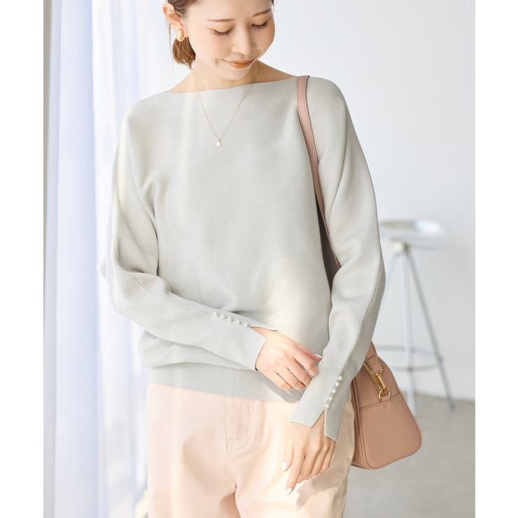 【洗濯機OK・アンチピリング】マシュマロ袖パールドルマンニット | ROPE' PICNIC | 詳細画像11 