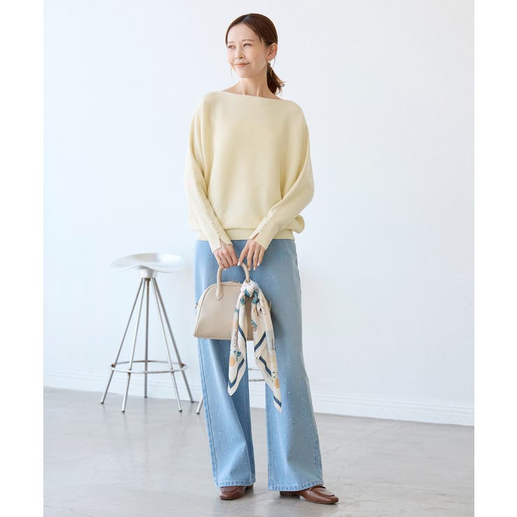 【洗濯機OK・アンチピリング】マシュマロ袖パールドルマンニット | ROPE' PICNIC | 詳細画像25 