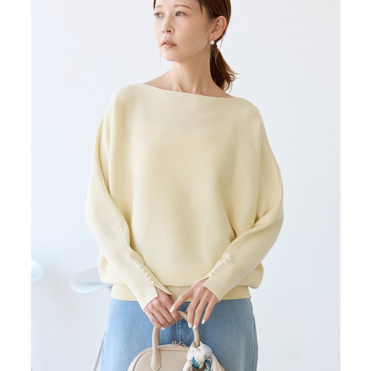 【洗濯機OK・アンチピリング】マシュマロ袖パールドルマンニット | ROPE' PICNIC | 詳細画像30 