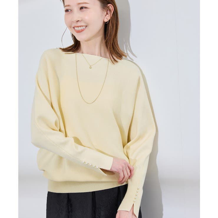 【洗濯機OK・アンチピリング】マシュマロ袖パールドルマンニット | ROPE' PICNIC | 詳細画像33 