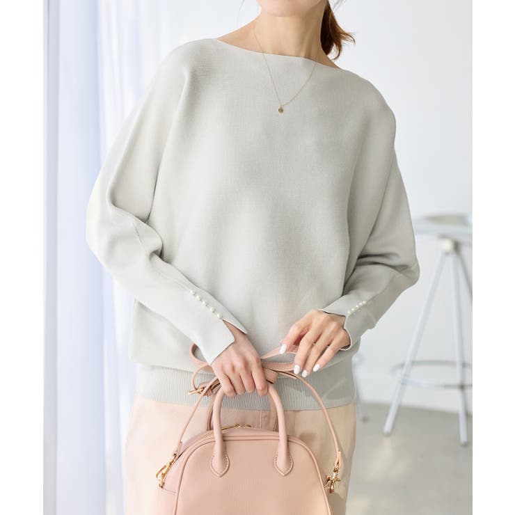 【洗濯機OK・アンチピリング】マシュマロ袖パールドルマンニット | ROPE' PICNIC | 詳細画像9 