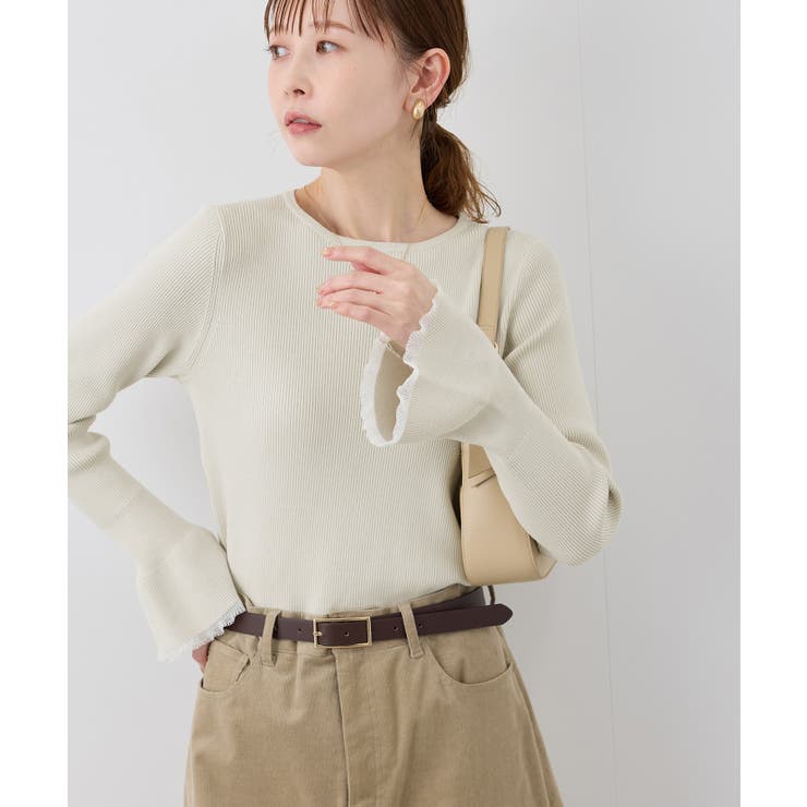 袖口フレアシアーニットプルオーバー/洗濯機OK | ROPE' PICNIC | 詳細画像14 