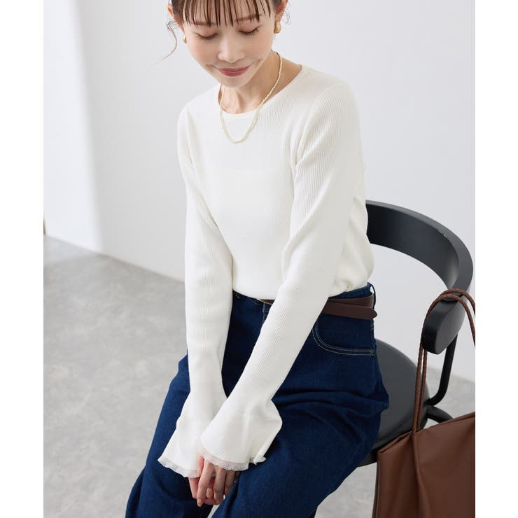 袖口フレアシアーニットプルオーバー/洗濯機OK | ROPE' PICNIC | 詳細画像18 