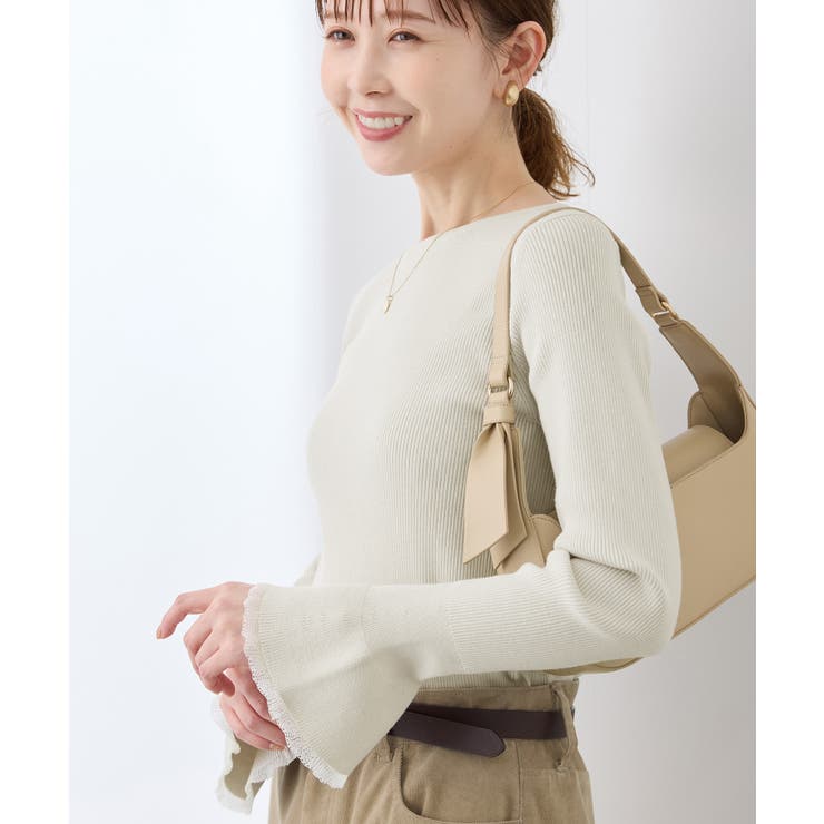 グレーサブ(09) | 袖口フレアシアーニットプルオーバー/洗濯機OK | ROPE' PICNIC