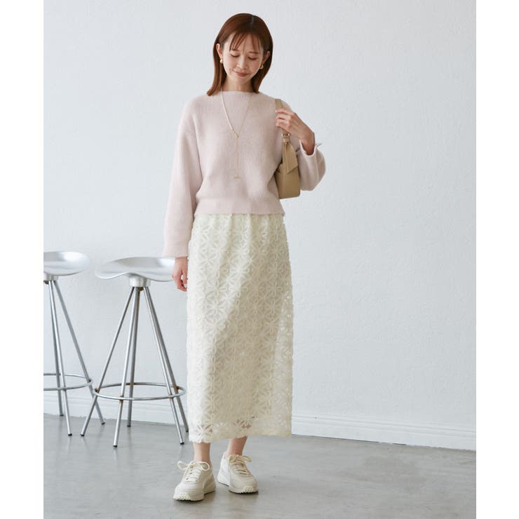 fluffy knitフラッフィーニット ふわふわMIXフェザーニットプルオーバ