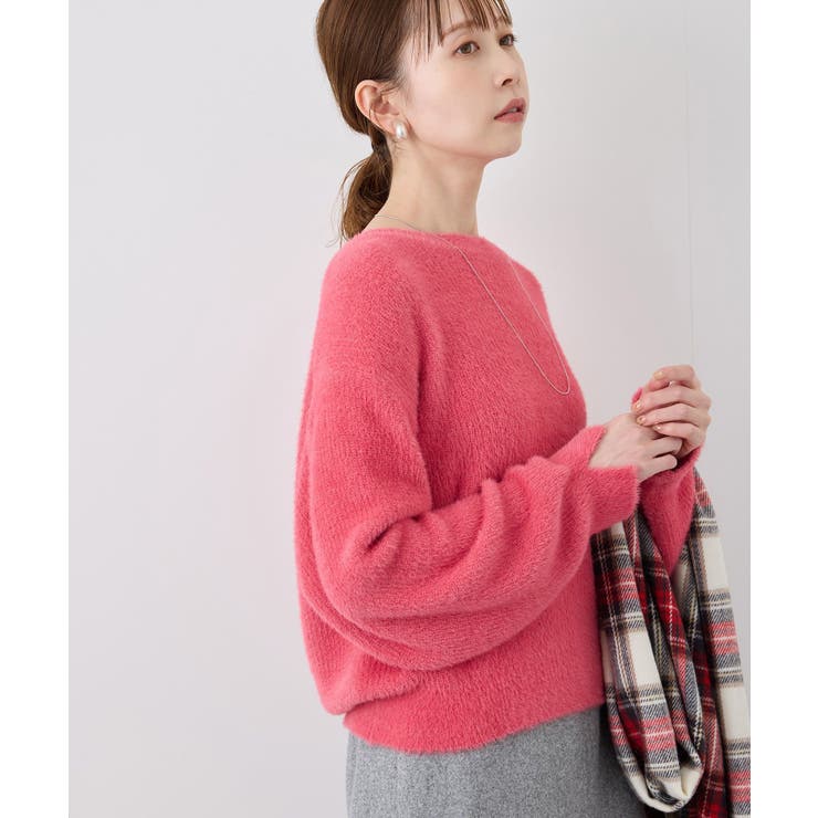 fluffy knitフラッフィーニット ふわふわMIXフェザーニットプル