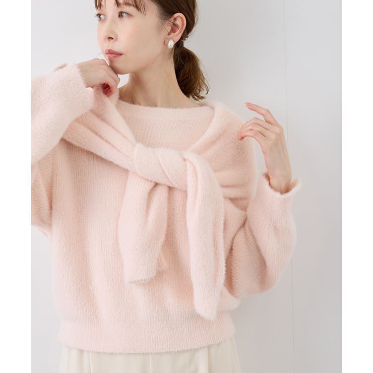 fluffy knitフラッフィーニット ふわふわMIXフェザーニットプル