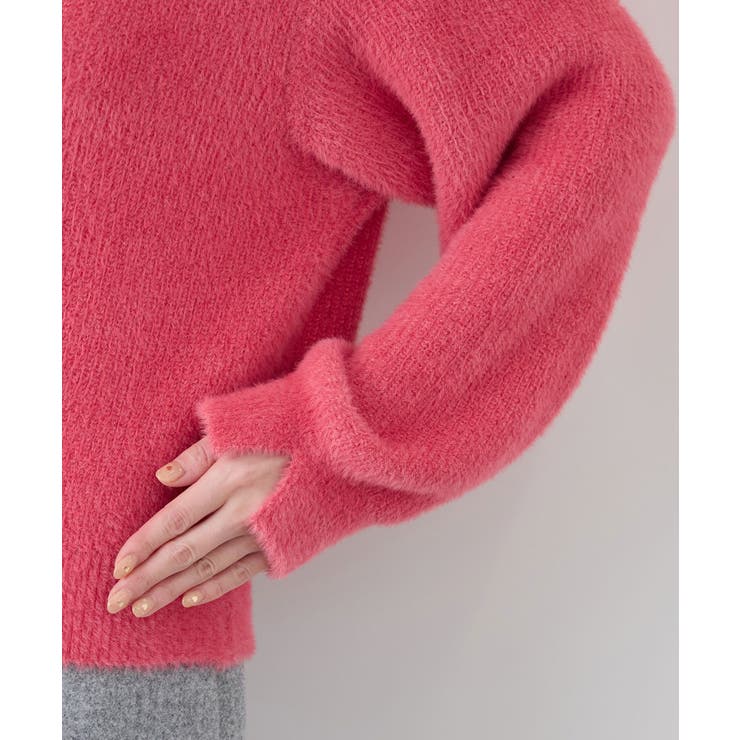 fluffy knitフラッフィーニット ふわふわMIXフェザーニットプル