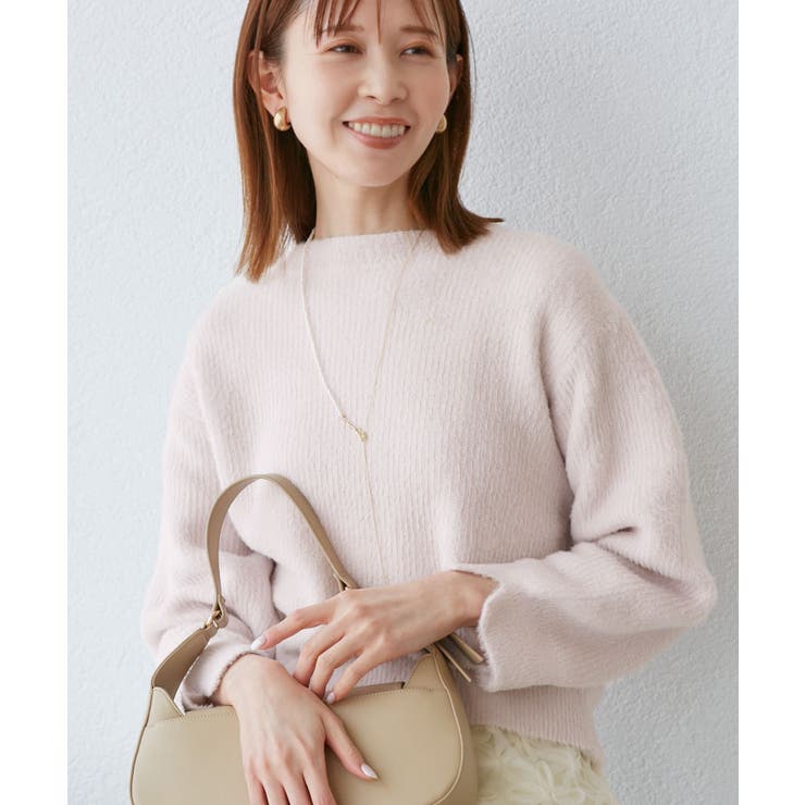 fluffy knitフラッフィーニット ふわふわMIXフェザーニットプル