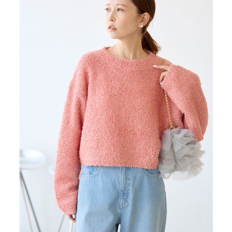 ピンク(63) | スパンコール混リボンヤーンニットプルオーバー | ROPE' PICNIC