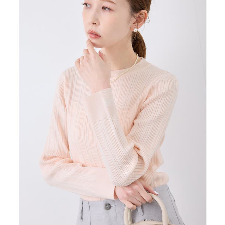 ピンク(63) | シルク混ワンポイントニットプルオーバー | ROPE' PICNIC