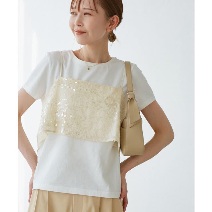 ホワイト系(14) | スパンコールビスチェ付きカットトップス | ROPE' PICNIC