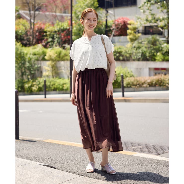 カットジョーゼットスキッパートップス | ROPE' PICNIC | 詳細画像8 