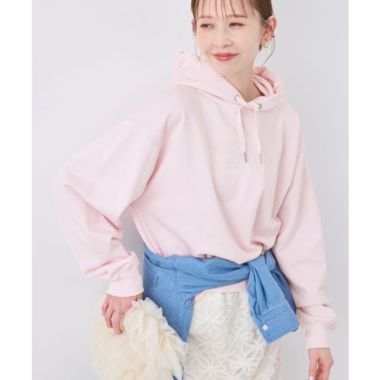 ピンク(63) | アソートロゴ刺繍裏毛フーディー | ROPE' PICNIC
