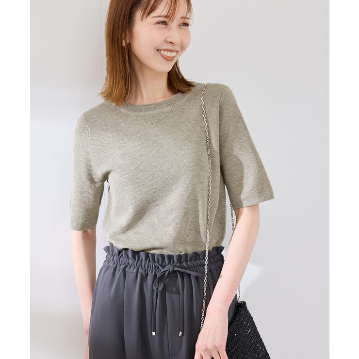 【洗濯機OK】LEVITAハーフスリーブニットプルオーバー | ROPE' PICNIC | 詳細画像4 