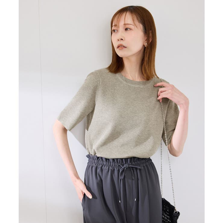 ライトグレー(08) | 【洗濯機OK】LEVITAハーフスリーブニットプルオーバー | ROPE' PICNIC