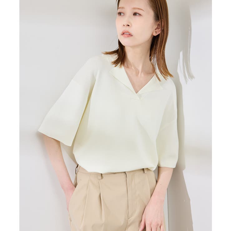 スキッパーサマーニットプルオーバー | ROPE' PICNIC | 詳細画像4 