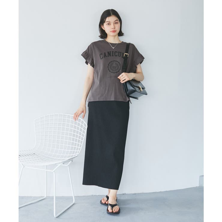 袖フリルカレッジロゴTシャツ | ROPE' PICNIC | 詳細画像2 