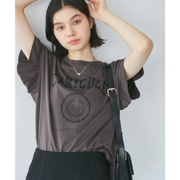 袖フリルカレッジロゴTシャツ | ROPE' PICNIC | 詳細画像5 