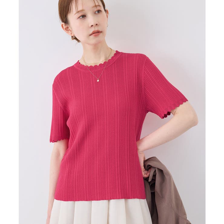 スカラップニットプルオーバー イージーケア UVカット | ROPE' PICNIC | 詳細画像15 