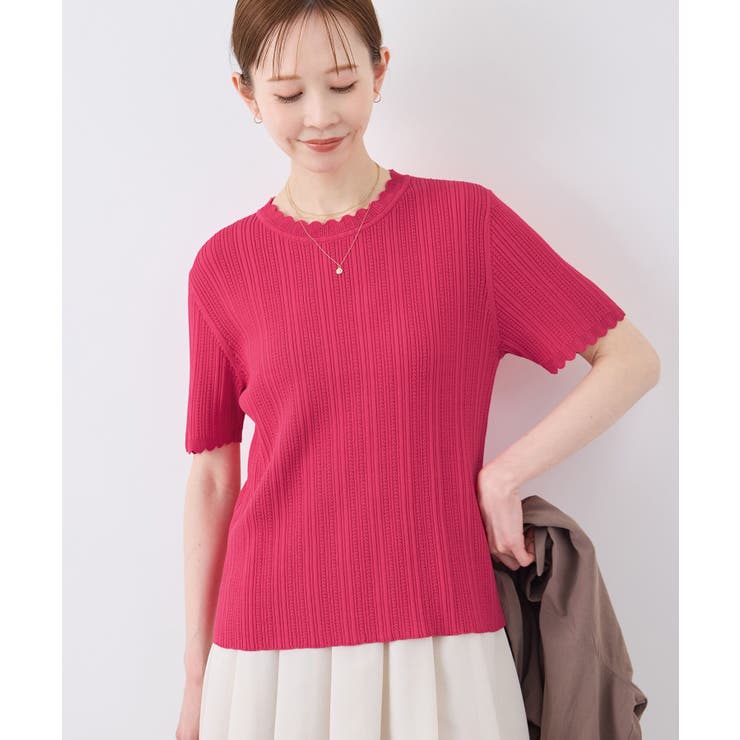 スカラップニットプルオーバー イージーケア UVカット | ROPE' PICNIC | 詳細画像16 