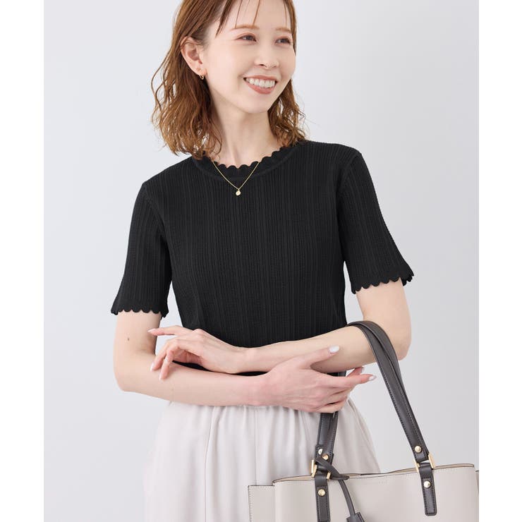 スカラップニットプルオーバー イージーケア UVカット | ROPE' PICNIC | 詳細画像4 