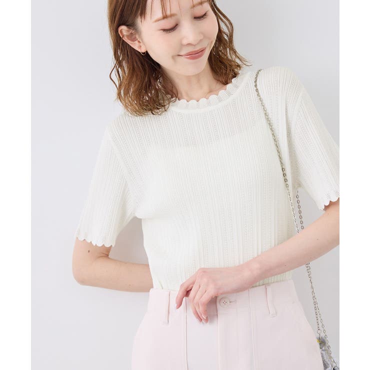 スカラップニットプルオーバー イージーケア UVカット | ROPE' PICNIC | 詳細画像8 