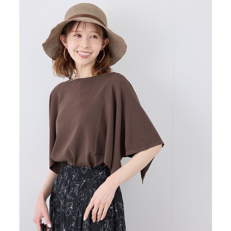 ブラウン(22) | スカーフスリーブニット イージーケア UVカット | ROPE' PICNIC