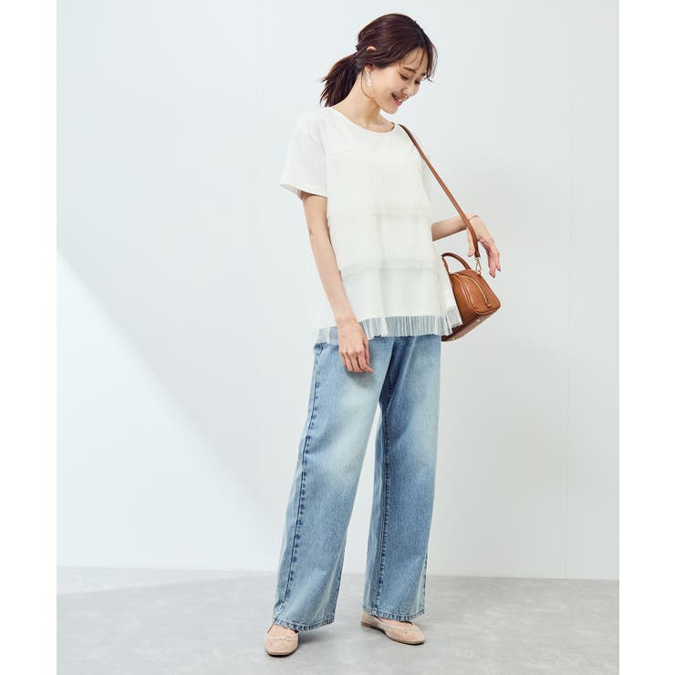 プリーツチュールドッキングTシャツ | ROPE' PICNIC | 詳細画像10 