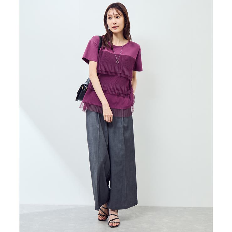 プリーツチュールドッキングTシャツ | ROPE' PICNIC | 詳細画像15 