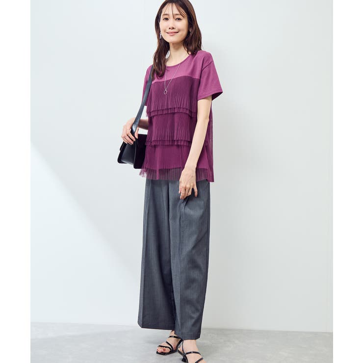 プリーツチュールドッキングTシャツ | ROPE' PICNIC | 詳細画像16 