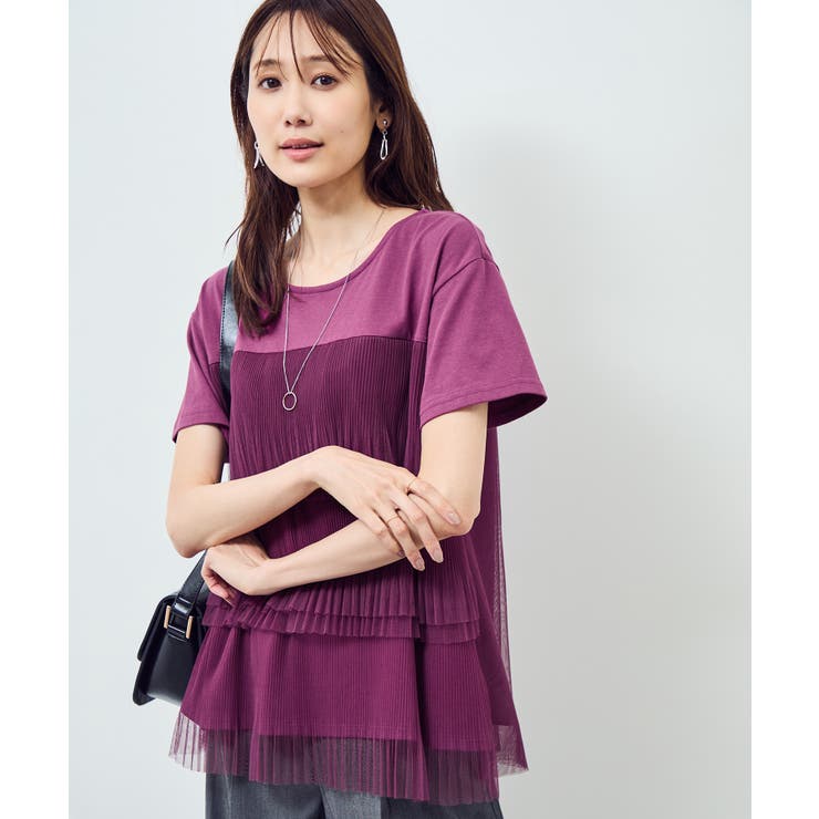 プリーツチュールドッキングTシャツ | ROPE' PICNIC | 詳細画像18 