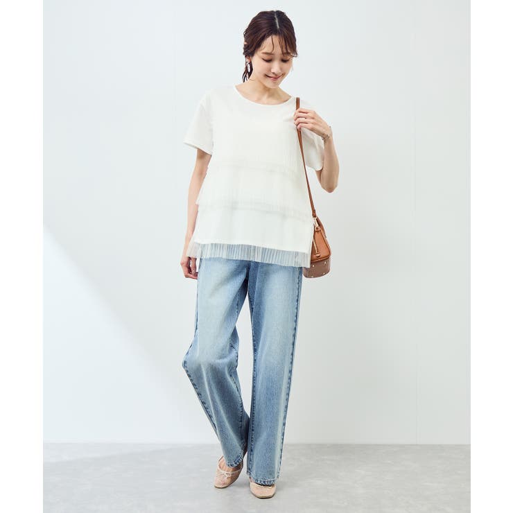 プリーツチュールドッキングTシャツ | ROPE' PICNIC | 詳細画像9 