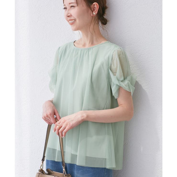 ライトグリン(33) | Cutee チュールドッキングツイストスリーブトップス/リンクコーデ | ROPE' PICNIC
