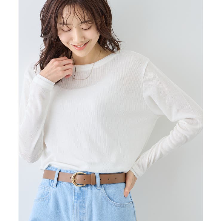 ホワイト(10) | レイヤード風シアーロングスリーブTシャツ | ROPE' PICNIC