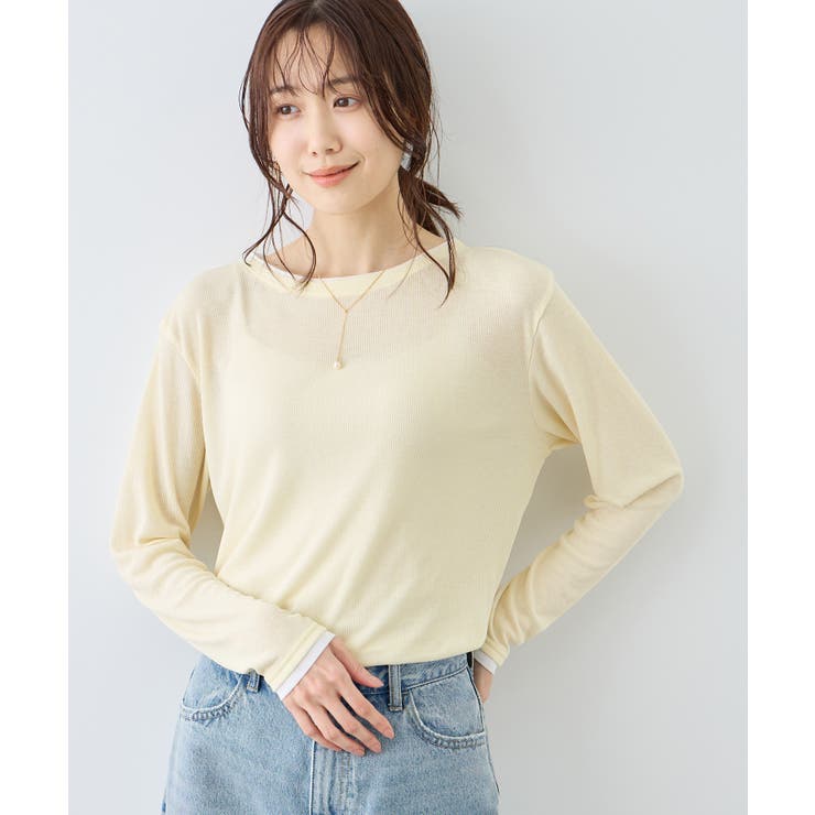 クリーム系(84) | レイヤード風シアーロングスリーブTシャツ | ROPE' PICNIC