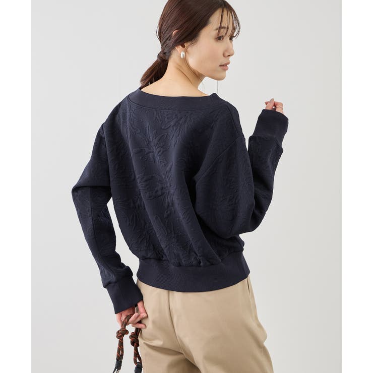 2WAYボートネック花柄ふくれジャガードプルオーバー | ROPE' PICNIC | 詳細画像15 