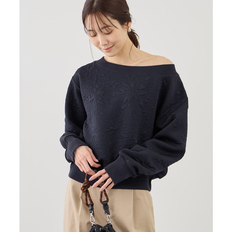 2WAYボートネック花柄ふくれジャガードプルオーバー | ROPE' PICNIC | 詳細画像16 