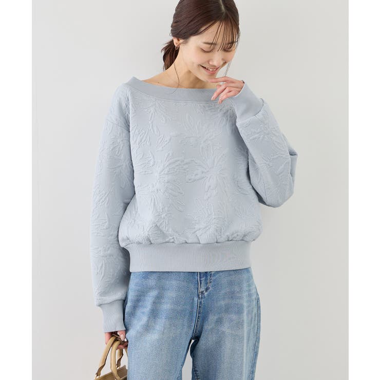 2WAYボートネック花柄ふくれジャガードプルオーバー | ROPE' PICNIC | 詳細画像23 