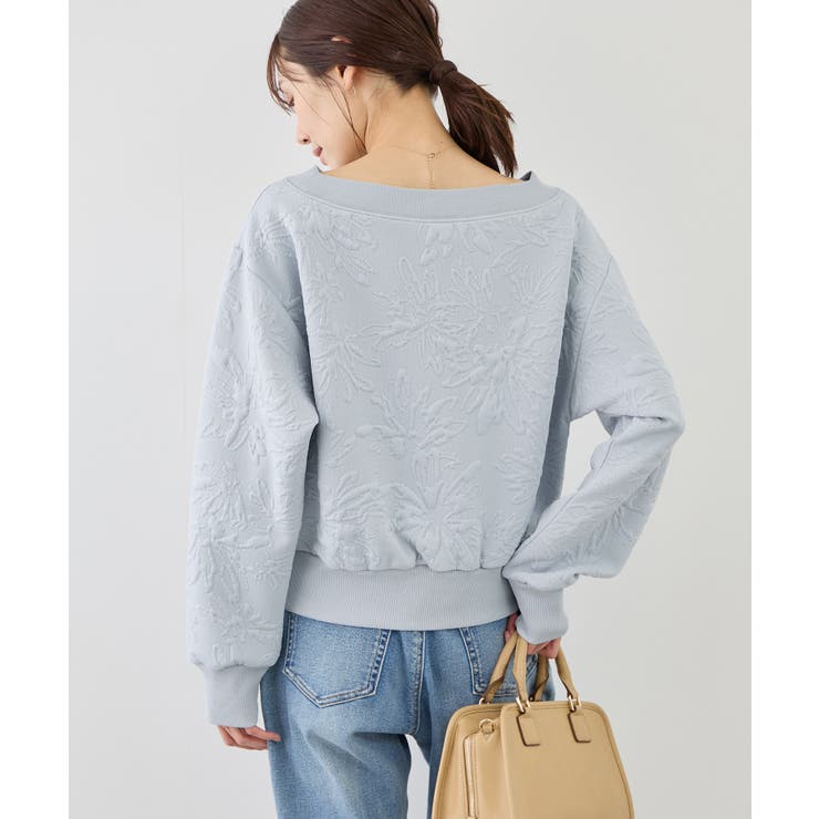 2WAYボートネック花柄ふくれジャガードプルオーバー | ROPE' PICNIC | 詳細画像24 