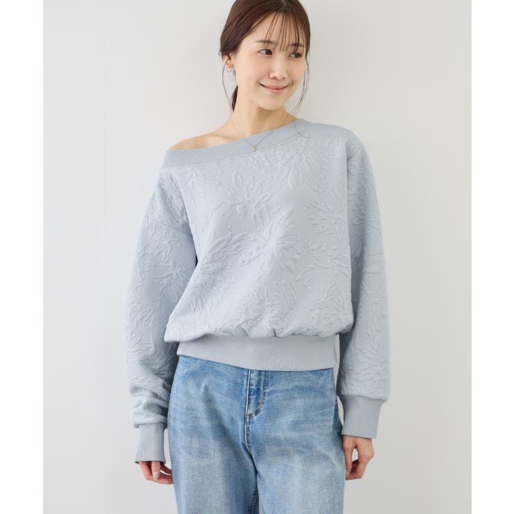 2WAYボートネック花柄ふくれジャガードプルオーバー | ROPE' PICNIC | 詳細画像25 