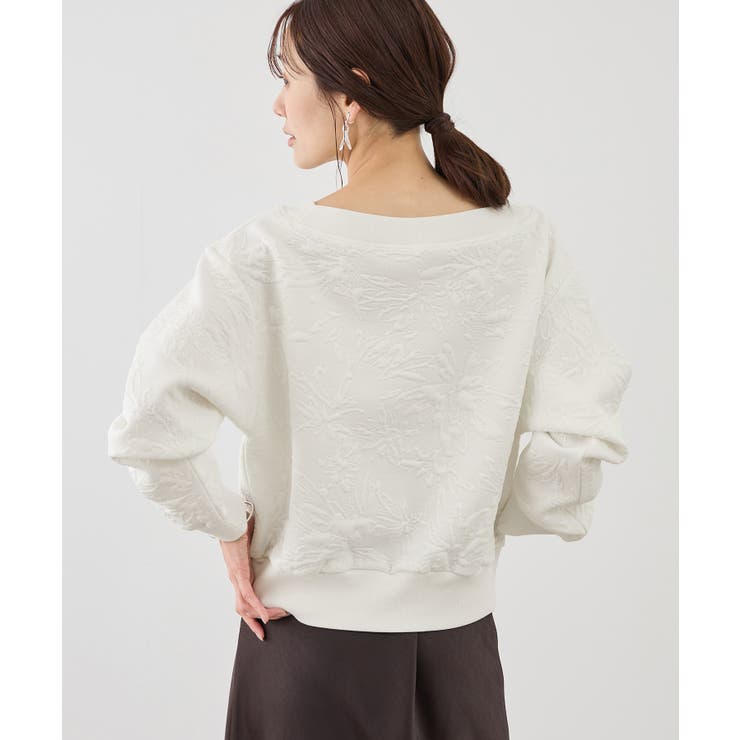 2WAYボートネック花柄ふくれジャガードプルオーバー | ROPE' PICNIC | 詳細画像6 