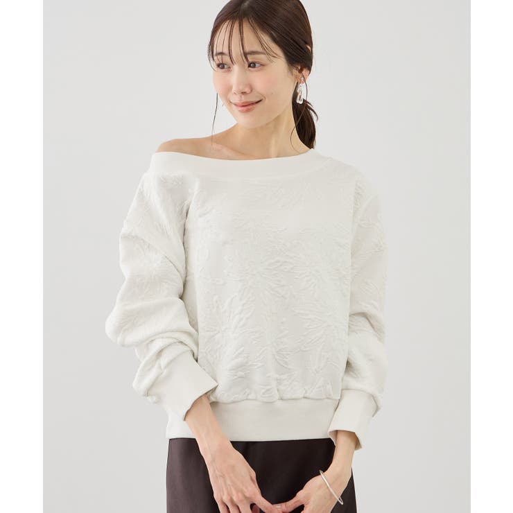 2WAYボートネック花柄ふくれジャガードプルオーバー | ROPE' PICNIC | 詳細画像8 