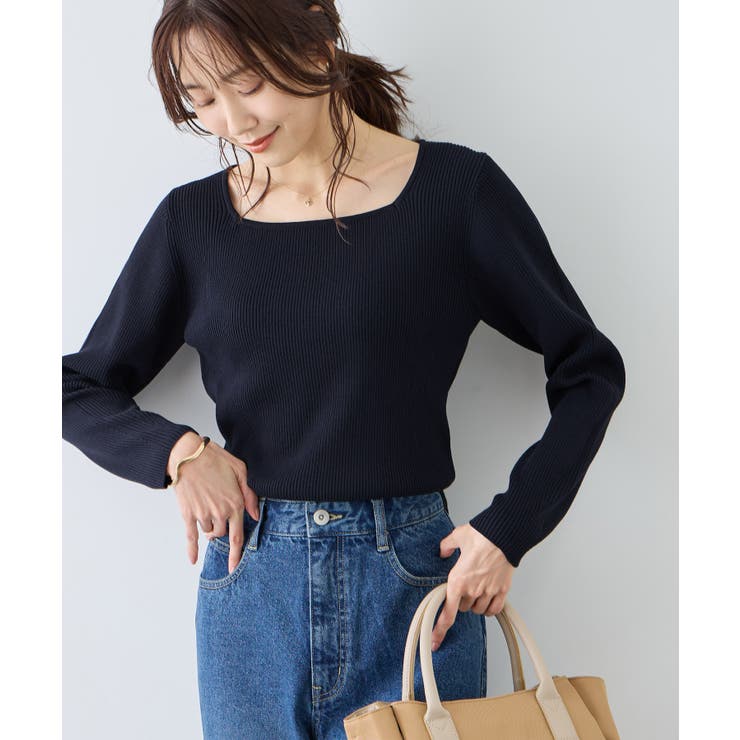 スクエアネックリブニット | ROPE' PICNIC | 詳細画像1 