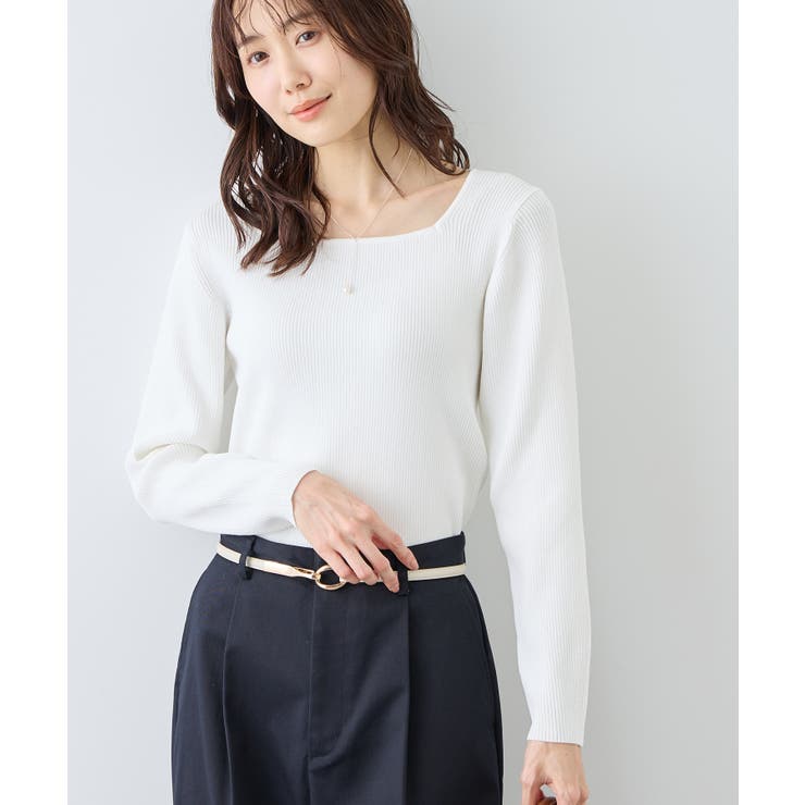 スクエアネックリブニット | ROPE' PICNIC | 詳細画像4 