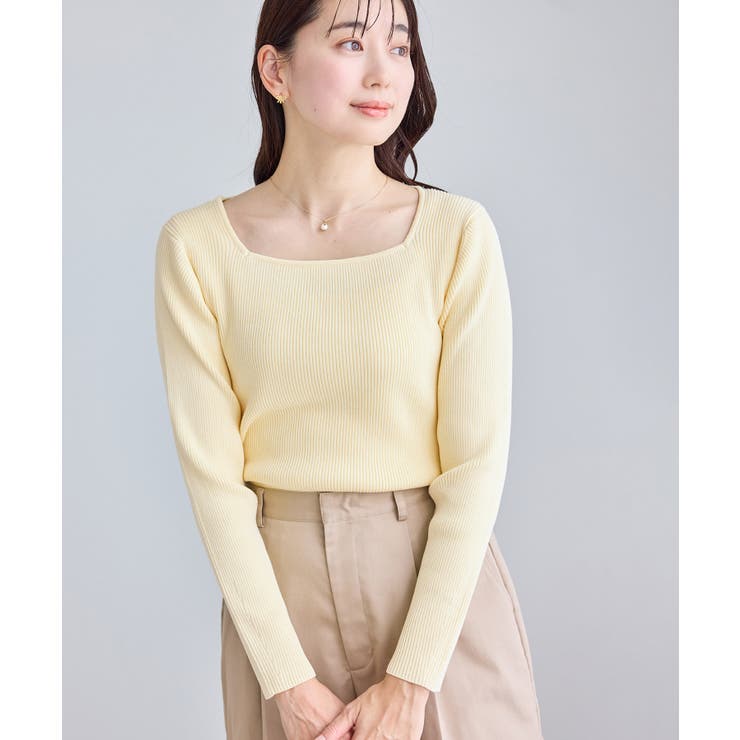 クリーム(83) | スクエアネックリブニット | ROPE' PICNIC