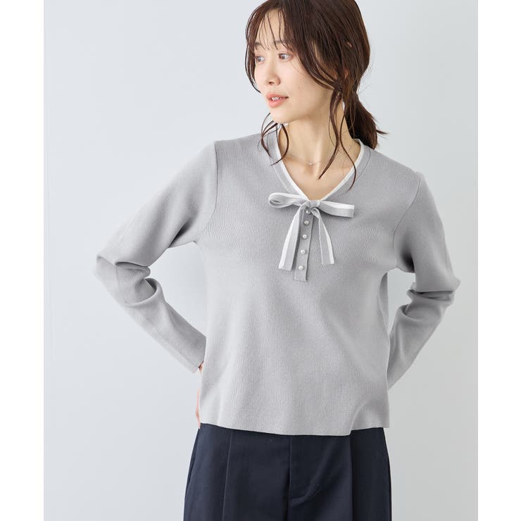 配色リボンパールニット | ROPE' PICNIC | 詳細画像13 