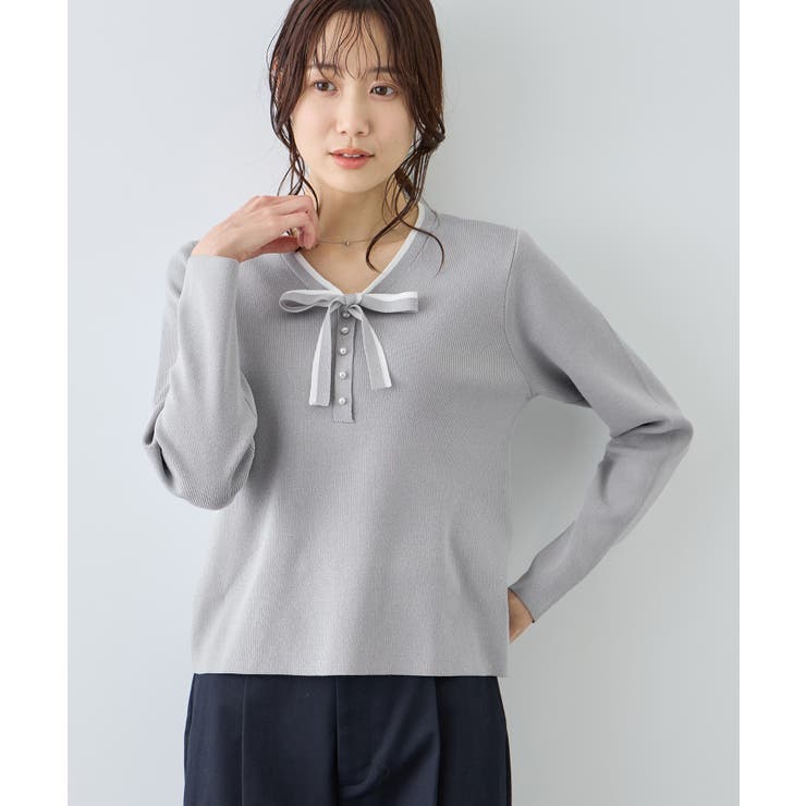 配色リボンパールニット | ROPE' PICNIC | 詳細画像14 