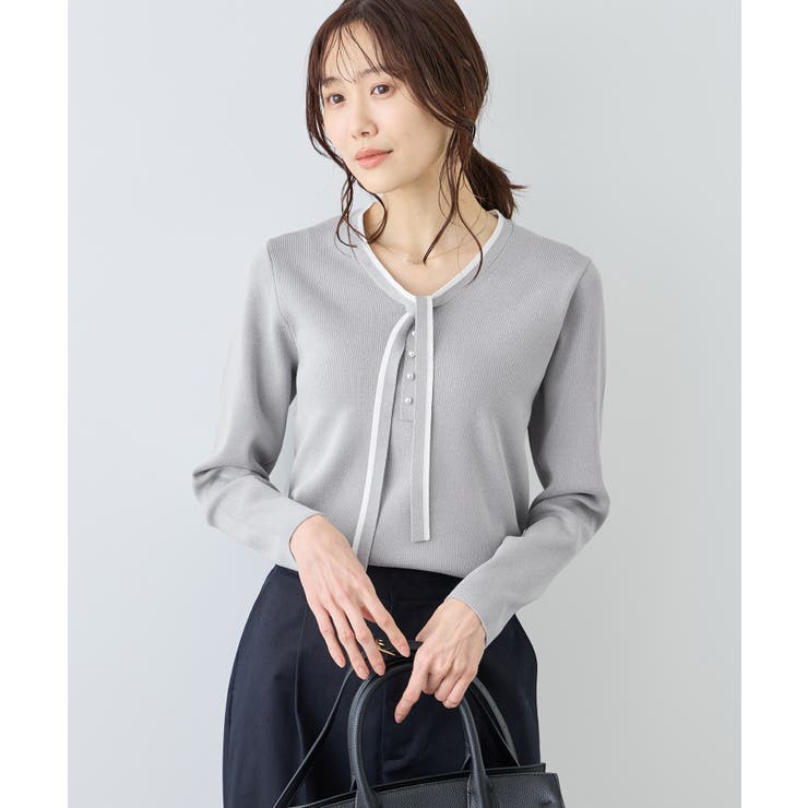 配色リボンパールニット | ROPE' PICNIC | 詳細画像9 